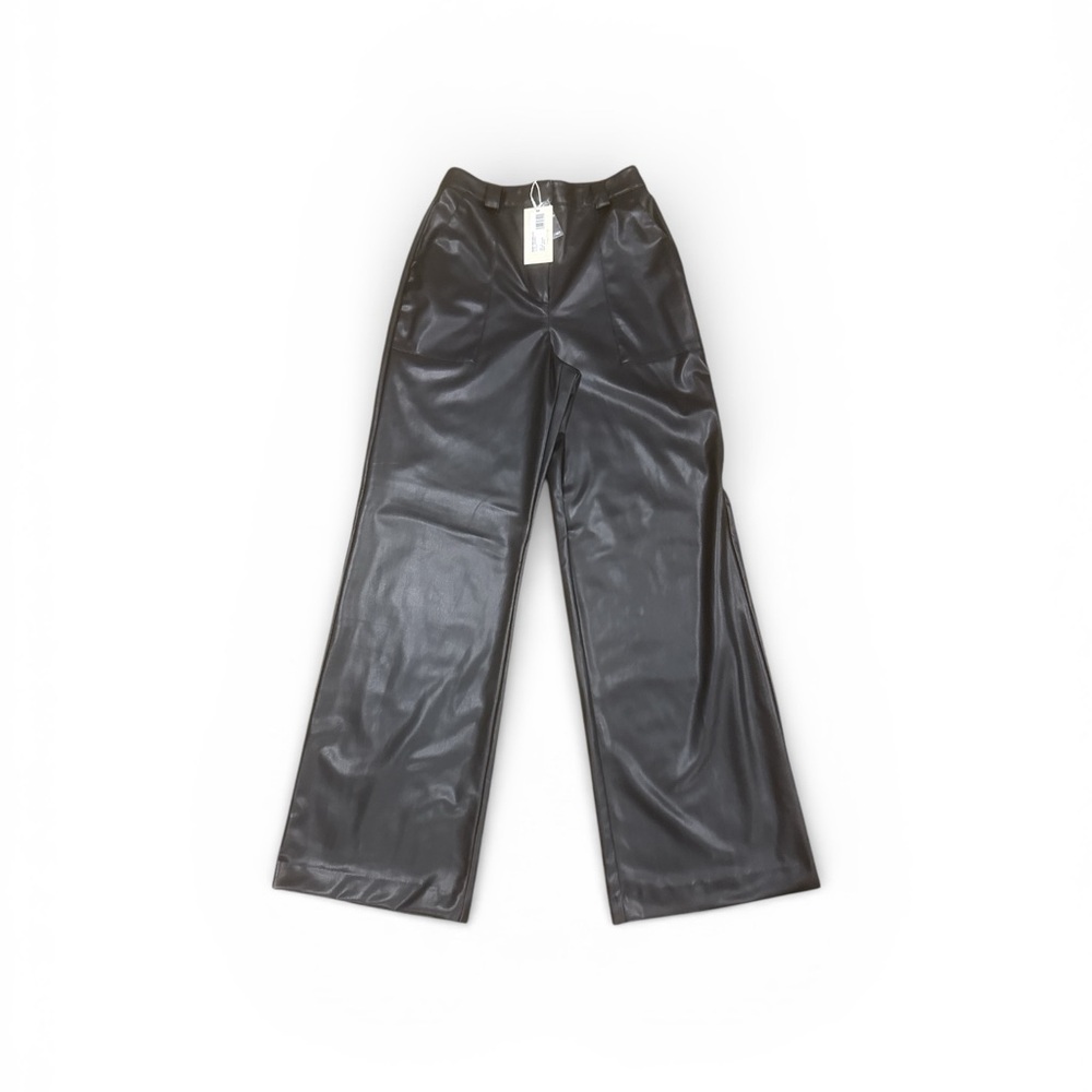 Ramy Brook Black Wide Leg Faux leather Pants